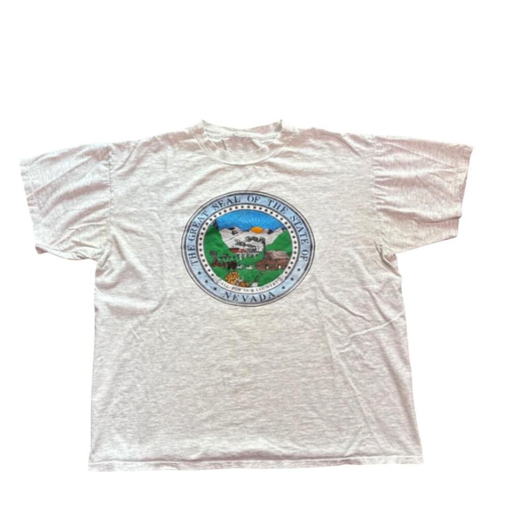 Vintage The Great Seal Of The State Of Nevada Single Stitch T Shirt